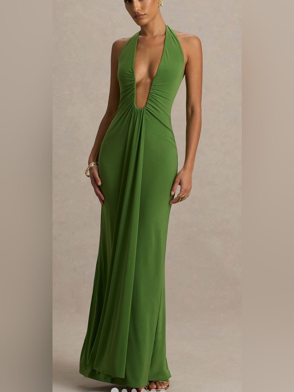 Club L London green plunge dress